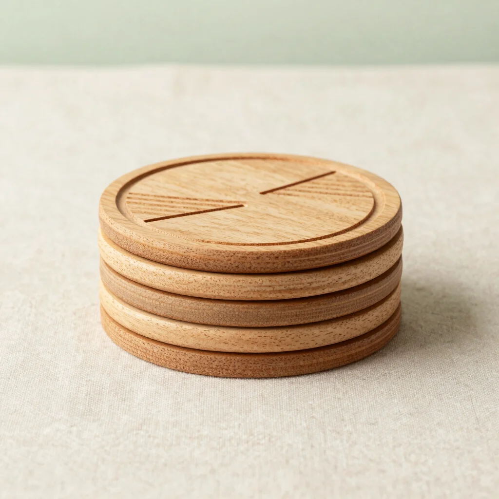 Sous-verres en bois gravé